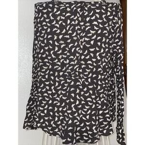 Hinge Ladies Top Size S Brown/Tan Print